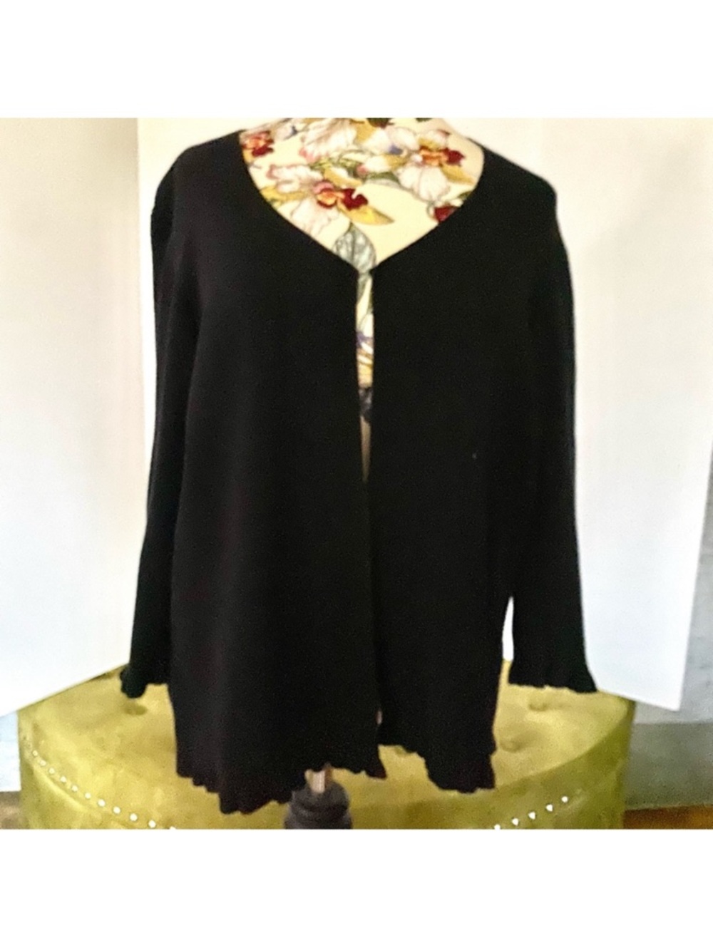 Classic Black Open-Front Women's Cardigan
